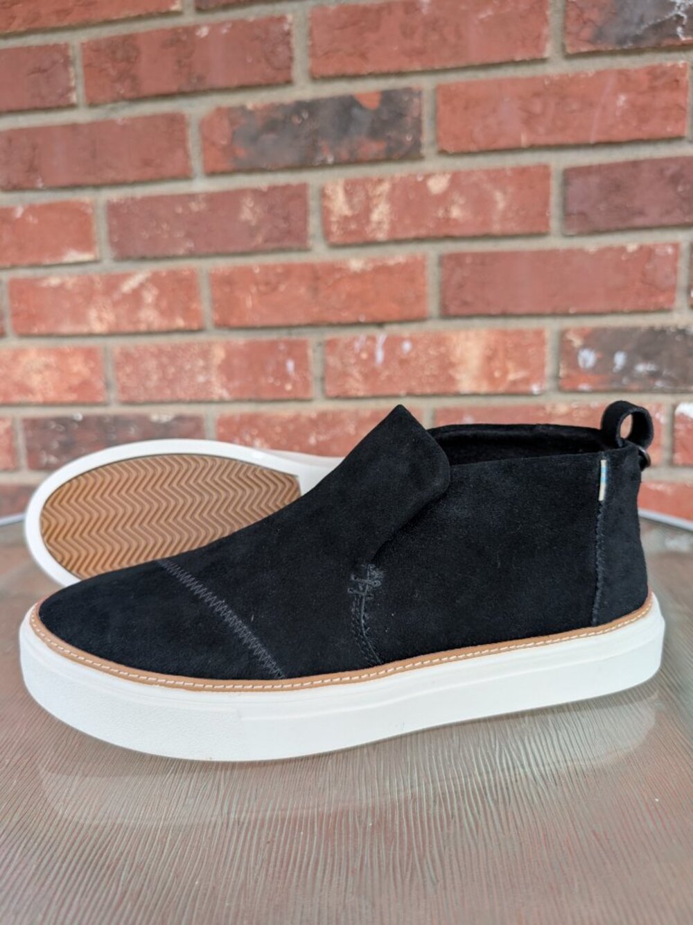 Women's TOMS Paxton Black Mid Top Sneakers Shoes Size 9